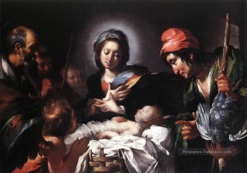 Adoration des bergers italien Baroque Bernardo Strozzi Peinture à l'huile